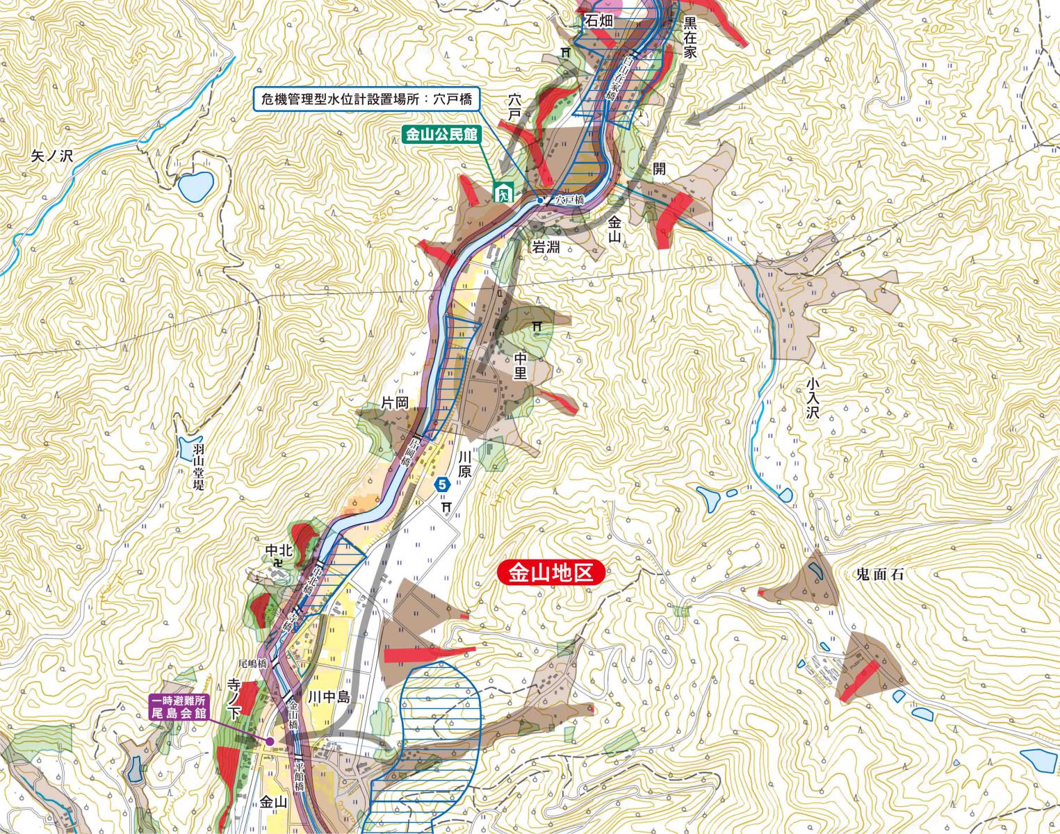 金山地区拡大図