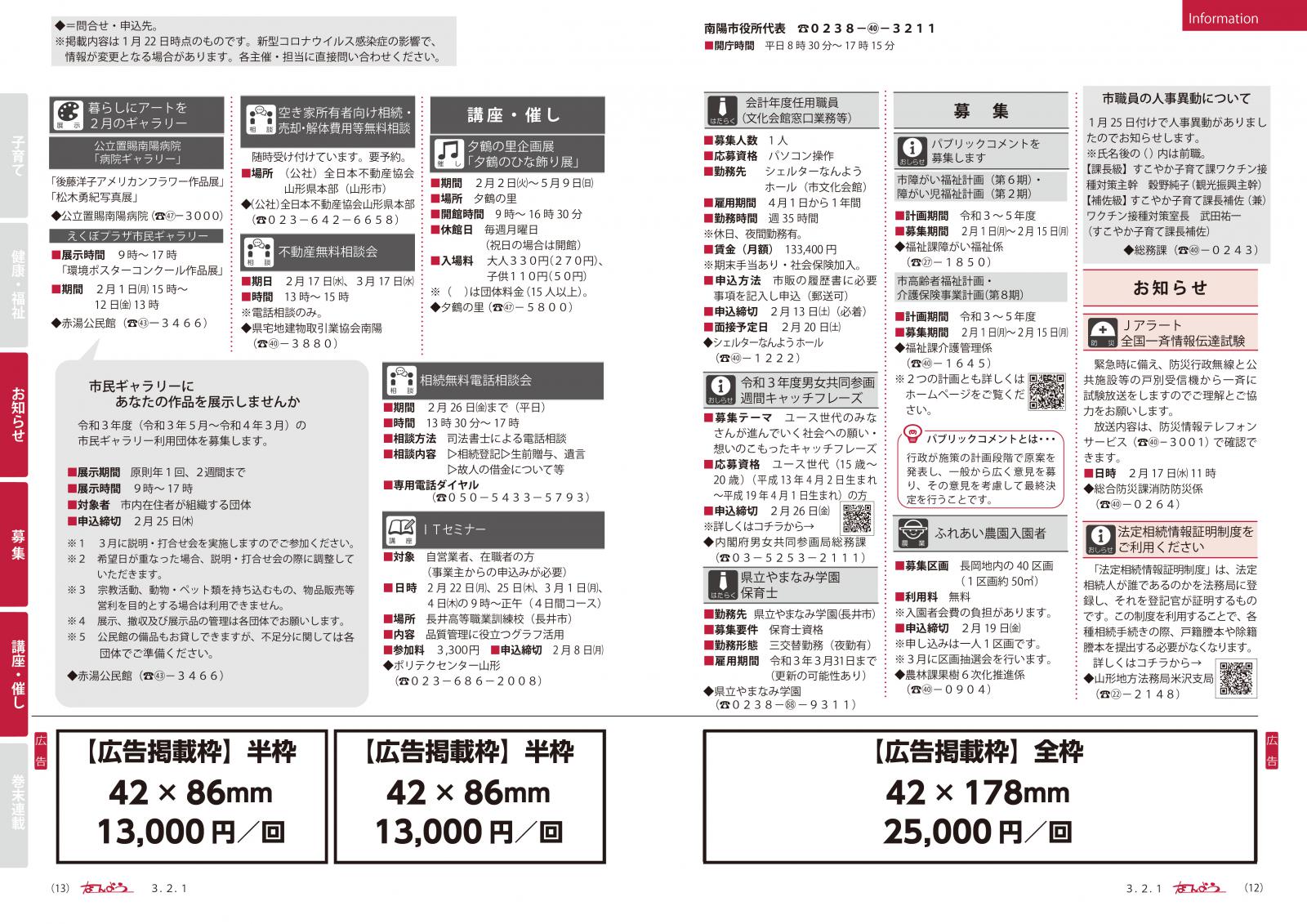 市報広告掲載位置